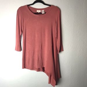 LOGO Lori Goldstein Mauve 3/4 length sleeve‎
